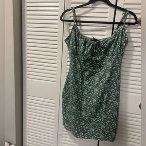 Brave Soul Sage Green Floral Mini Dress